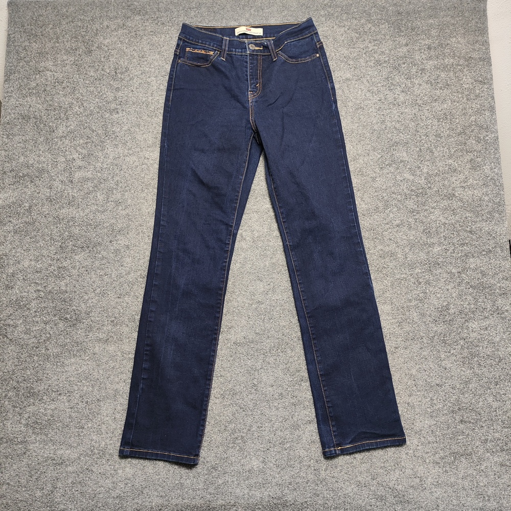 Levis Perfectly Slimming 512 Jeans Womens 6 Dark Wash Mid Rise Straight Denim